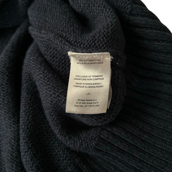 Method Mock Neck Charcoal Grey Sweater w/ White Pattern, 1/4 Button, Men’s Large - Picture 10 of 12